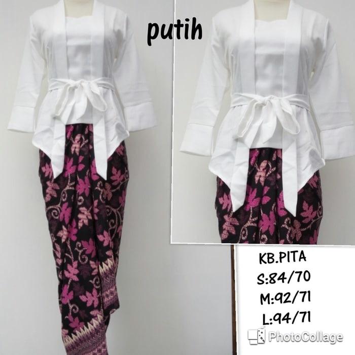 Setelan Kebaya Modern Kutu Baru Pita White
