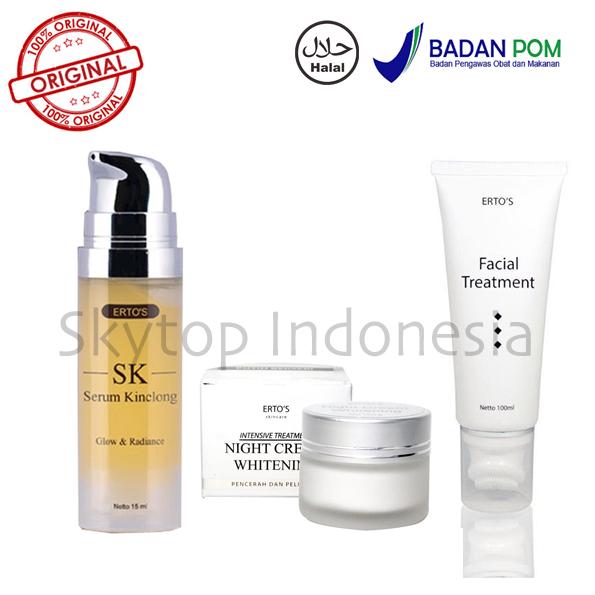 Erto's Original Paket Ertos Serum Kinclong Ertos Night Cream Ertos Facial Treatment Paket Hemat Ertos Skin Care