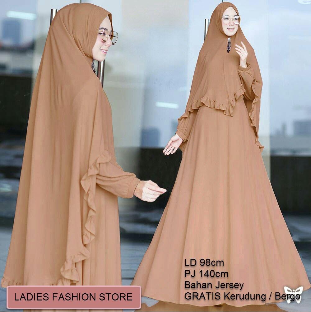 LF Baju Gamis Muslim Syari Muslimah GRATIS KERUDUNG / Dress Muslimah / Hijab Muslim / Gamis Syari / Baju Muslim / Fashion Muslim / Fashion Maxi / Setelan Muslim / Atasan Muslimah / Gamis Lebaran Murah Terbaru / Atasan Wanita Gamis Cantik Baru ss anitaju