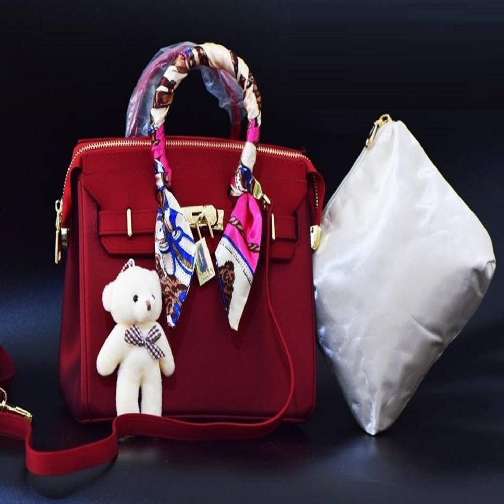Tas Laptop Tas Kerja Sling Bag Selempang Jelly Matte Hermes Birkin Maroon
