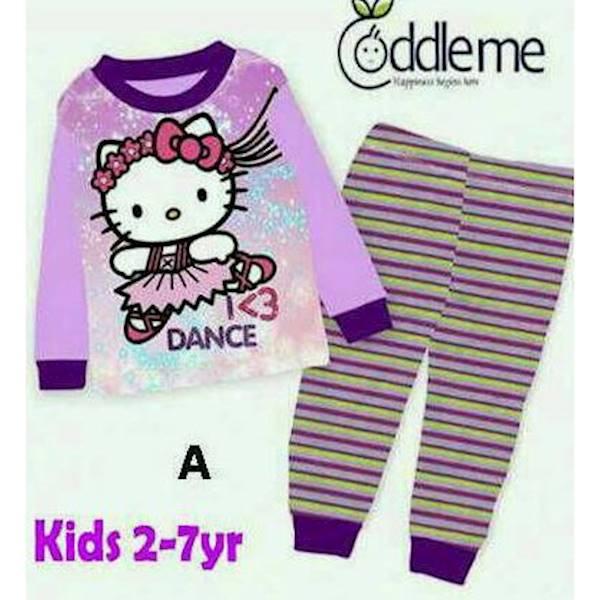 PROMO SALE - PIYAMA ANAK CUDDLEME / SETELAN BAJU TIDUR CUDDLE ME HELLO KITTY F001
