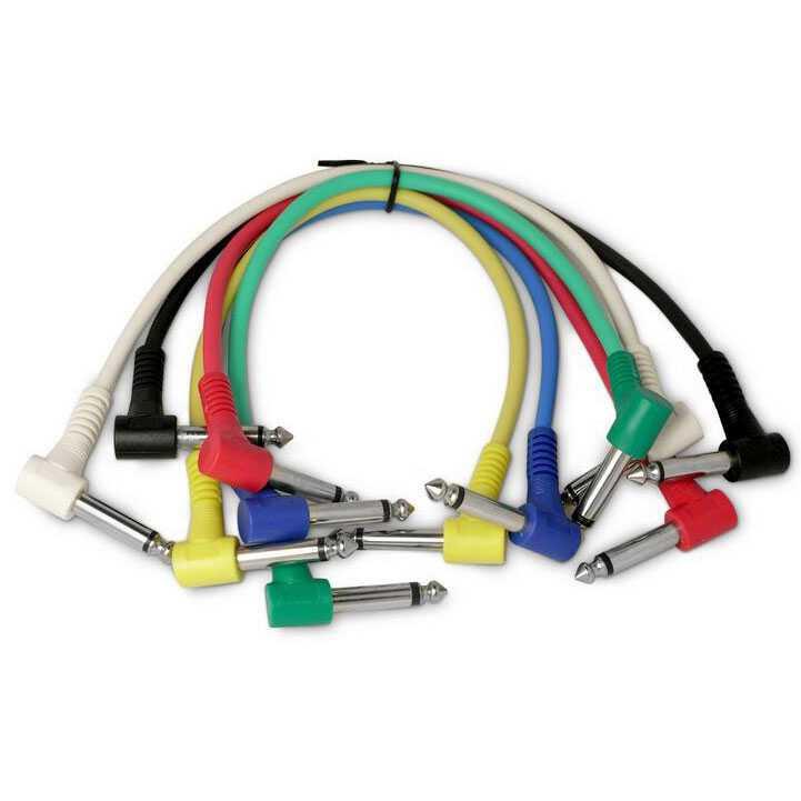 Kabel Gitar L Angle Untuk Pedal Efek Guitar Cable 6 PCS Colorful Suara Lebih Merdu Jernih Bagus Aksesoris Instrumen Musik Music Instrument Awet Kuat Tidak Mudah Putus Shape L Angeled Jack s3872 - Multicolor