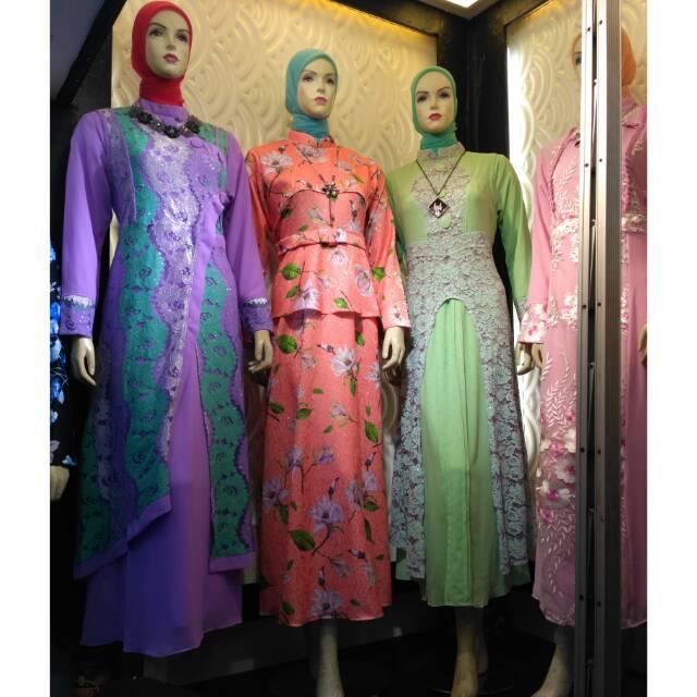 REALPICT DRESS MUSLIMAH PESTA / GAMIS BAHAN BRUKAT MIX CERUTY