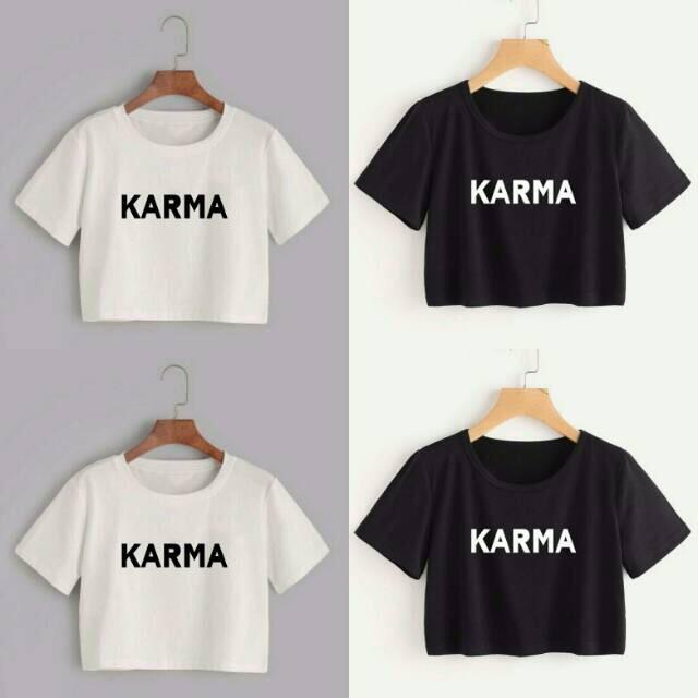 Polo Shirtkarma Crop Tee Tshirt Tumbler Tee 3 Warna No.376 kode dhala-FF238