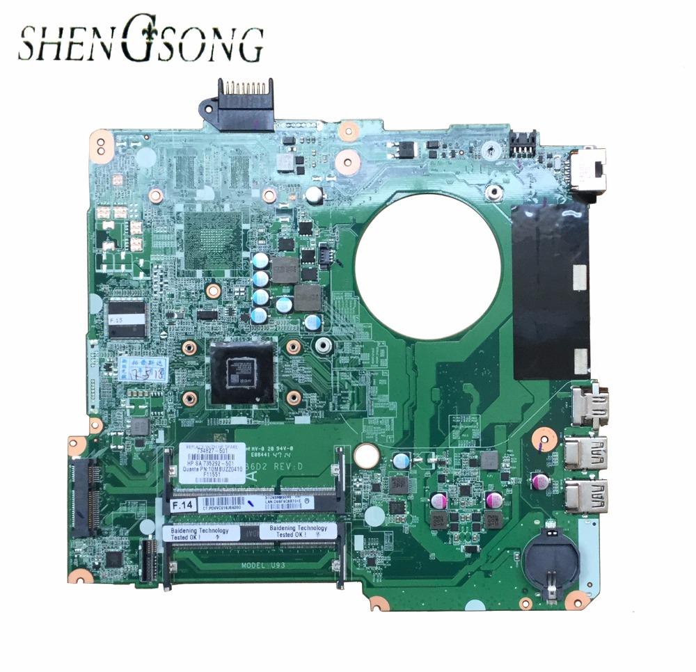 734827-501 734827-001 untuk HP Pavilion Sentuhcerdas 15T-N 15-N A6-5200M Seri Laptop Motherboard DA0U9B6D0 Rev: D