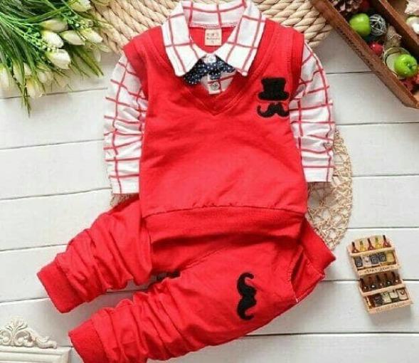 setelan st anak farel kumis musdo kids laki-laki 3 4 5 tahun