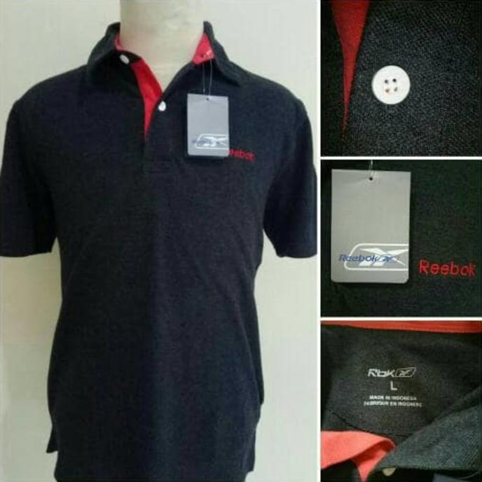 Reebok Darkgrey Polo Shirt Original Branded Grosir Murah Kaos Kerah - 0Lanz9