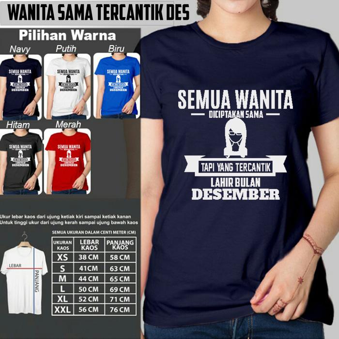 Kaos Distro Perempuan WANITA TERCANTIK LAHIR DESEMBER