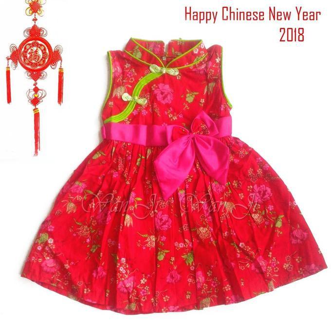 PROMO SALE - DI11 DRESS IMLEK ANAK 1-5 TAHUN BAJU IMLEK 2018 SINCIA CHEONGSAM F001