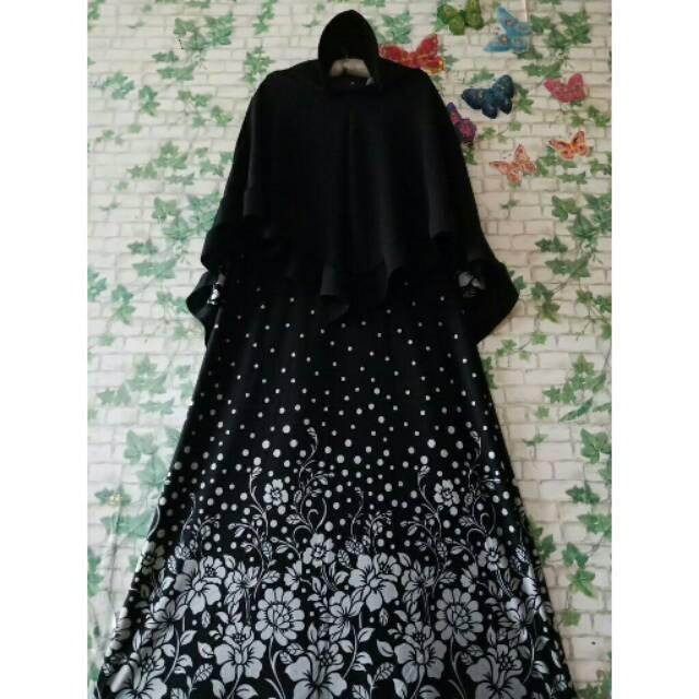 Gamis misbee misbe motif 397 set kerudung khimar bubblepop syari murah dress hijab busana muslim Birmud ecer 1-2