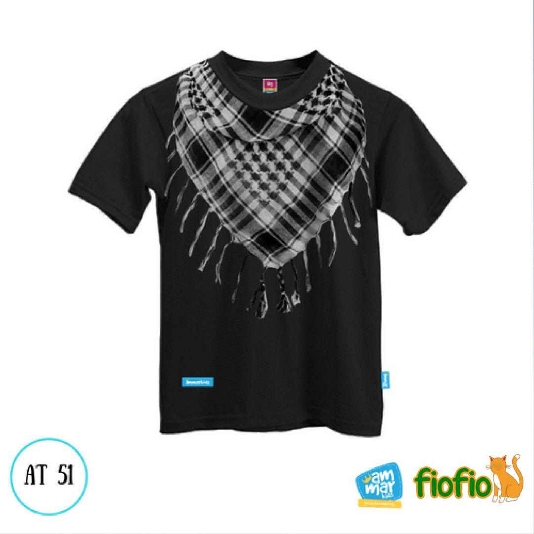 AT 51 Kaos Anak Muslim Merk Ammarkids 3D Sorban Warna Hitam