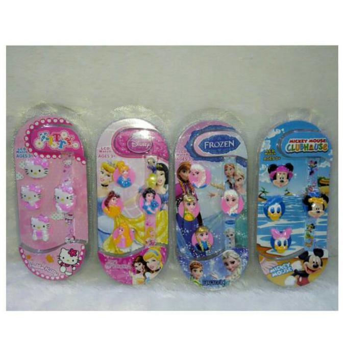 JAM TANGAN ANAK KARAKTER DISNEY FROZEN SPIDERMAN TOY STORY THE CARS FASHION ANAK