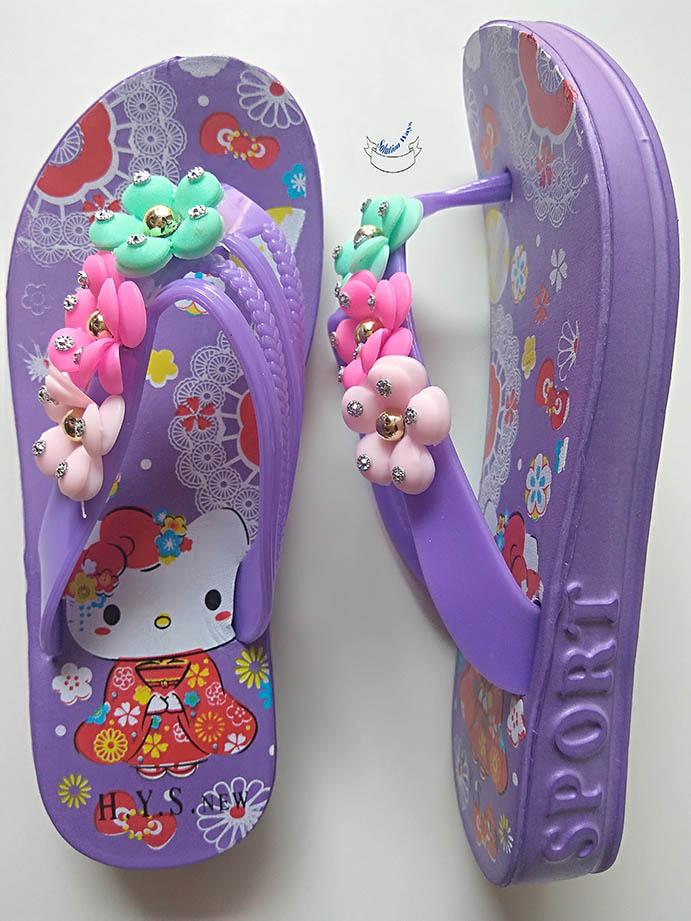 Sandal Jepit Anak Cewek Sendal Karet Wanita Karakter Perempuan Bunga