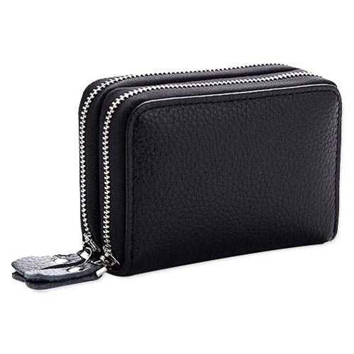 Ormano Dompet Kartu LUZ Anti Magnetik RFID Card Wallet Good Quality PU Leather Kulit Tempat Uang Cash ATM Kartu Kredit KTP Business ID Name Credit Card Purse Holder Pocket Case Aksesoris Fashion Pria Wanita Kerja Kantor Bisnis Elegan s3699 - Black