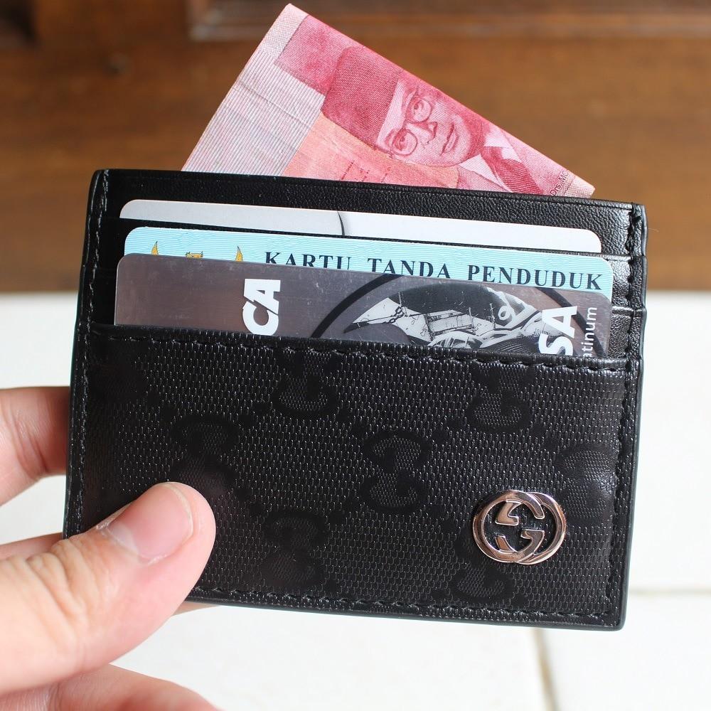 DOMPET KARTU CARD HOLDER ASLI KULIT IMPORT BRANDED GUCCI CC06 BLACK Harga Termuraaahh