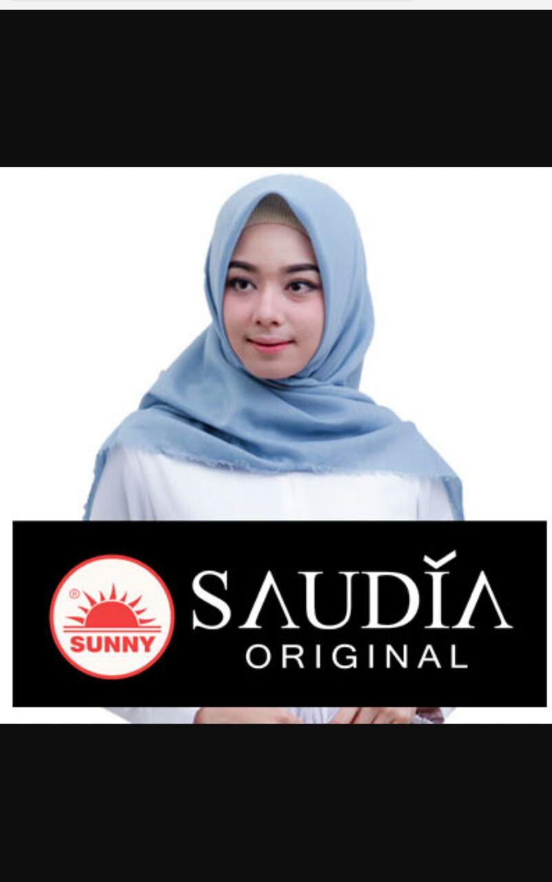Hijab Segi Empat Saudia By Sunny Original Motif Polos ( BUKAN YANG KW