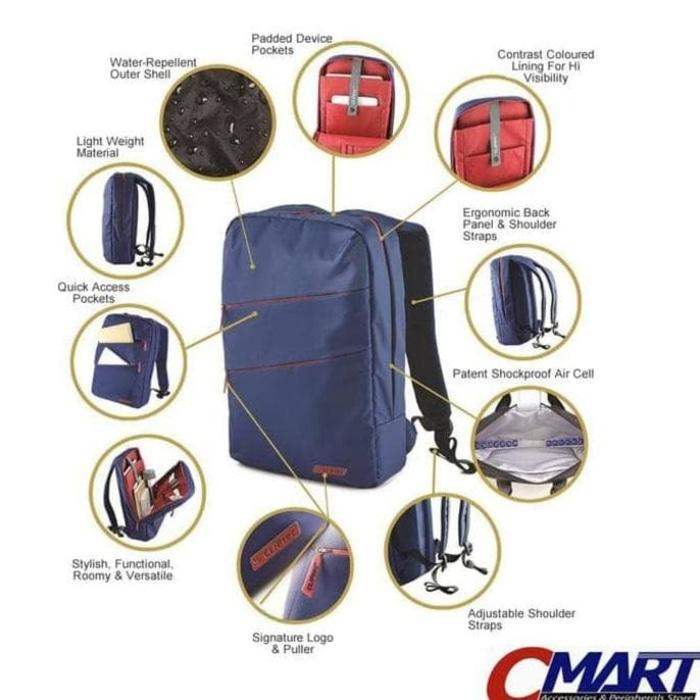 ASLI - CLIPTEC TAS RANSEL 14.1 INCH LAPTOP NOTEBOOK BACKPACK BLUE -