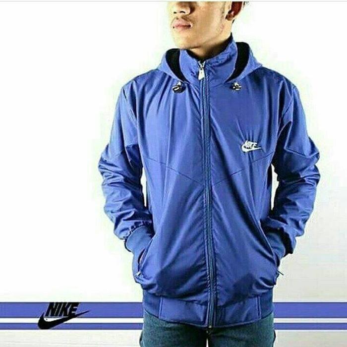 JAKET NIKE PARASUT WINDRUNNER BIRU POLOS ADIDAS GROSIR MURAH