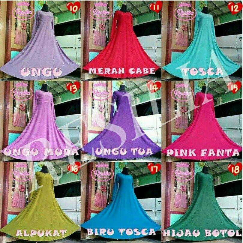 Dress Muslim - Baju Muslim & Jumpsuit - Gamis Jersey Polos