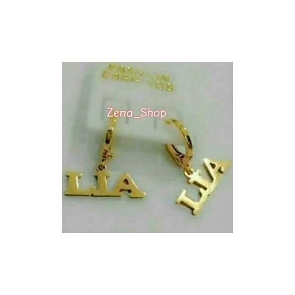 Anting Nama Lapis Emas Cantik..... Zena_Shop