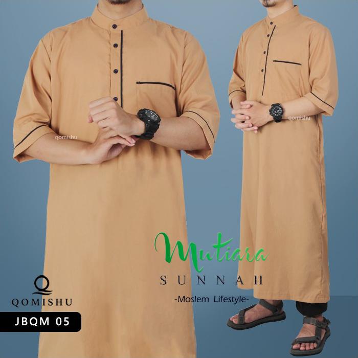 Gamis Muslim Pria Gamis Lengan Pendek Jubah Pria Baju Muslim Pria Gamis Pria JBQM 05