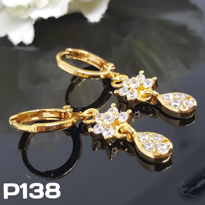 P138 Anting Panjang Juntai Berlian Mewah Perhiasan Imitasi Xuping Emas