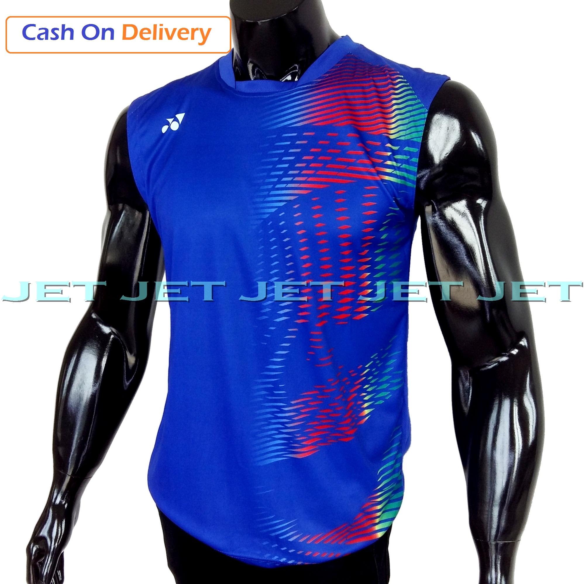 JET SPORTS – SINGLET Kaos Olahraga M L XL Dri Fit Sport Pakaian Olah Raga Badminton Replica Baju Futsal Voli Sepak Bola Tennis Running Sepeda Bulutangkis Training T-Shirt Murah Bagus Keren All Fashion Jersey Atasan Pria Wanita Cowo Cewe Bulu Indonesia