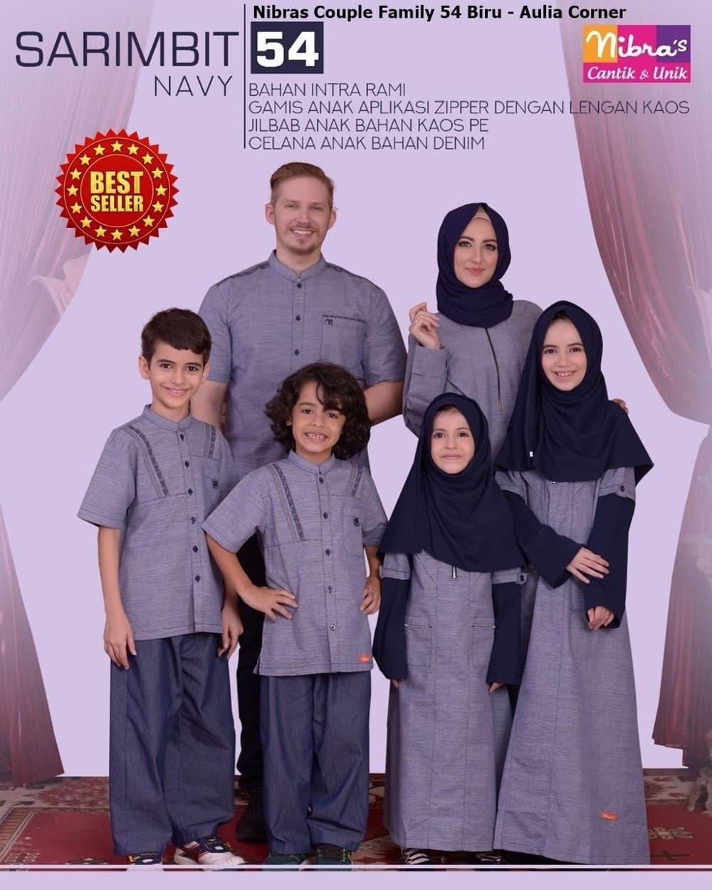 Gamis Couple Keluarga Nibras Couple Family 54 Navy ORIGINAL
