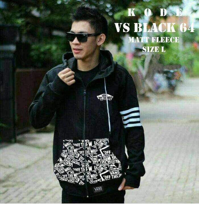 JAKET SWEATER HOODIE FINGER VANS BATIK BLACK JUMPER PRIA WANITA GROSIR