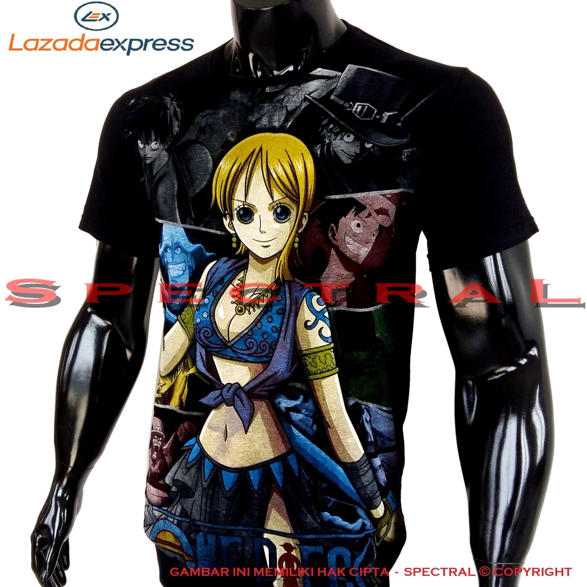Spectral - Kaos Distro T-Shirt Distro Fashion 100% Soft Cotton Combed 30s Kaos Pria Kaos Fashion Baju Distro T - Shirt Gambar Animasi Seni NAMI Naomi Nico Robin Kartun OnePiece One Piece Anime Sablon Atasan Pria Wanita Cowo Cewe Pakaian Distro – Hitam