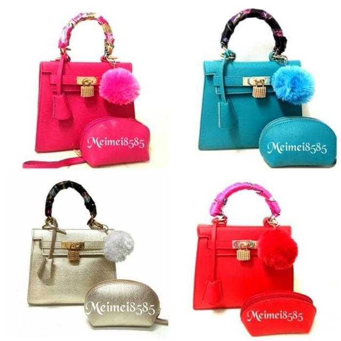 Hermes kelly mini taiga 2 in 1 POMPOM - VUnsf9