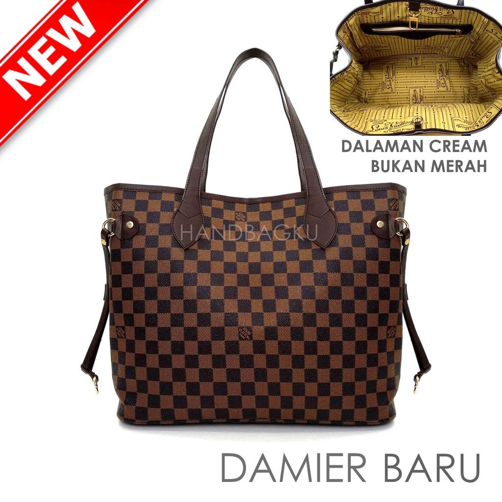 HANDBAGKU TAS LV NEVERFULL DAMIER GROSIR Fashion Wanita Branded import Batam Murah Tote Bag