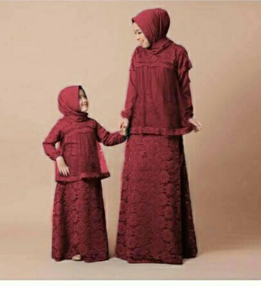 legiONshop- busana muslim | muslim wear | gamis | dress maxi | maxi ibu dan anak | couple mom n kid MARDINI (bahan jersey kombi brukat)
