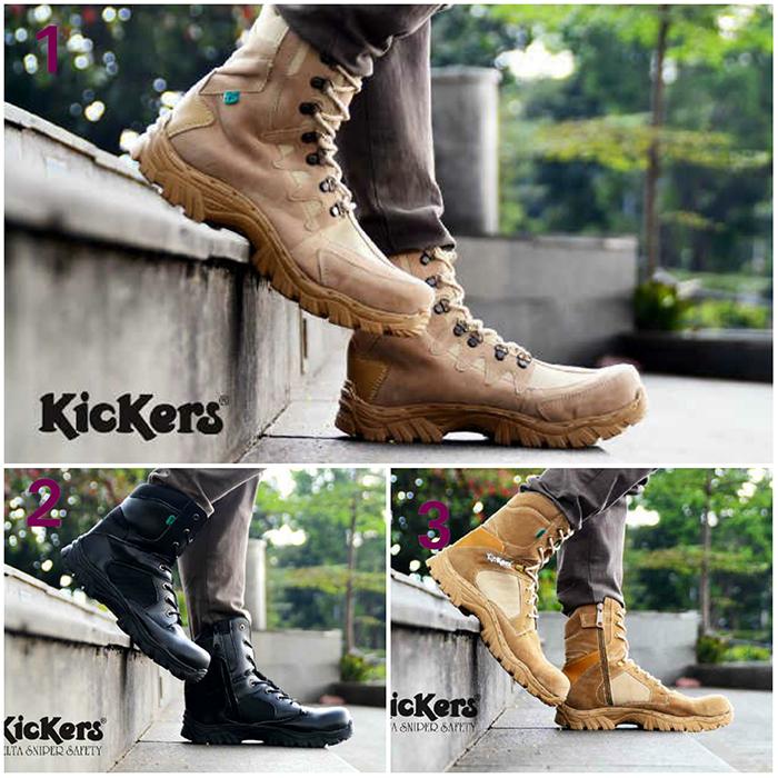 Promo Sepatu Boots Pria Kickers Tactical Safety Tracking GRATIS 1KAOS KAKI Diskon