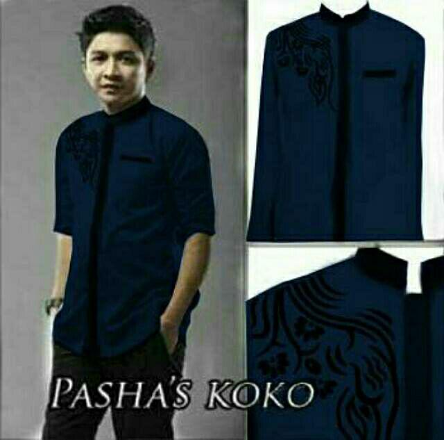 Theclover Kemeja koko pria pasha/lengan panjang