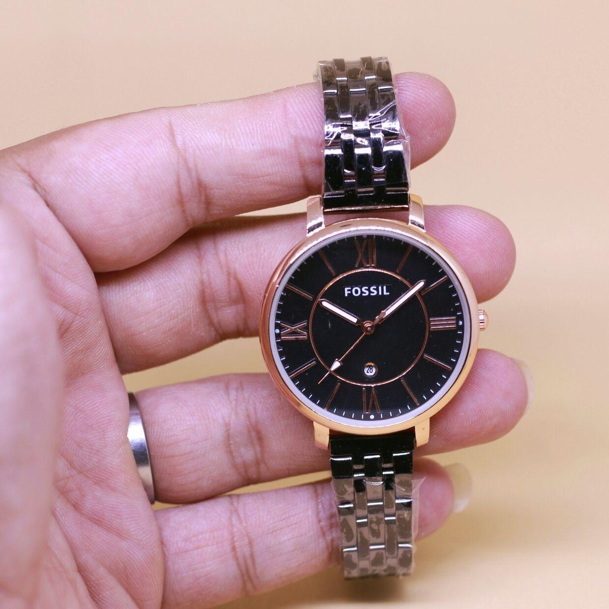 jam tangan Fashion wanita - Fossil - Rantai Stainless steel - Tanggal aktif