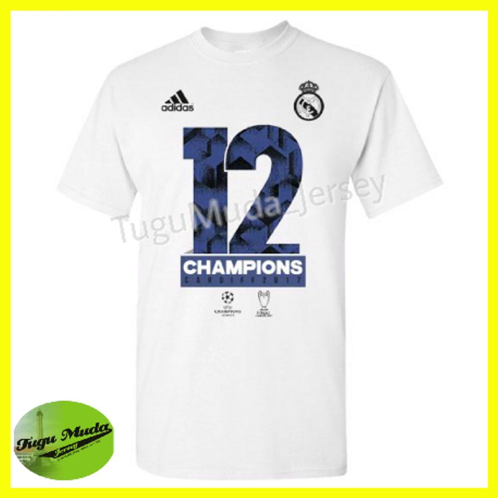 Kaos Real Madrid La Duodecima Selebrasi Juara Liga Champion Champions UCL 2017 Winners Tshirt Baju Distro Jersey Bola APorLa 12 A Por La CHAMP12NS