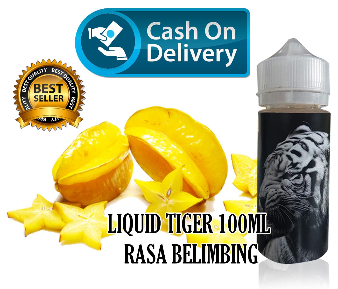 Liquid Tiger 100ml Rasa Belimbing Free Liquid Dragon 5ml Rasa Random Vape Vapor & Rokok Elektrik
