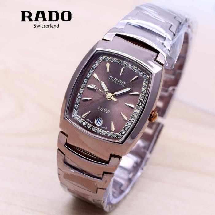 Jam Tangan Wanita Rado RD-769 Oval Rantai - Silver Putih