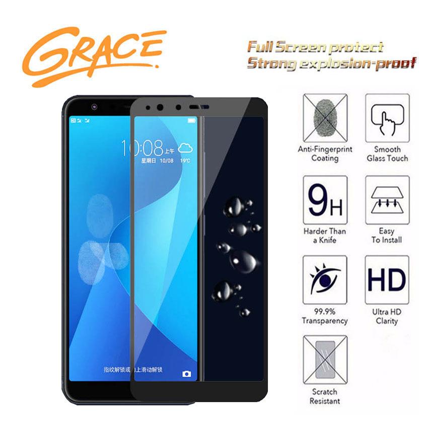 Grace Asus Zenfone Max Plus M1 / ZB570TL - 2.5D Full Screen Tempered Glass - Lis Hitam