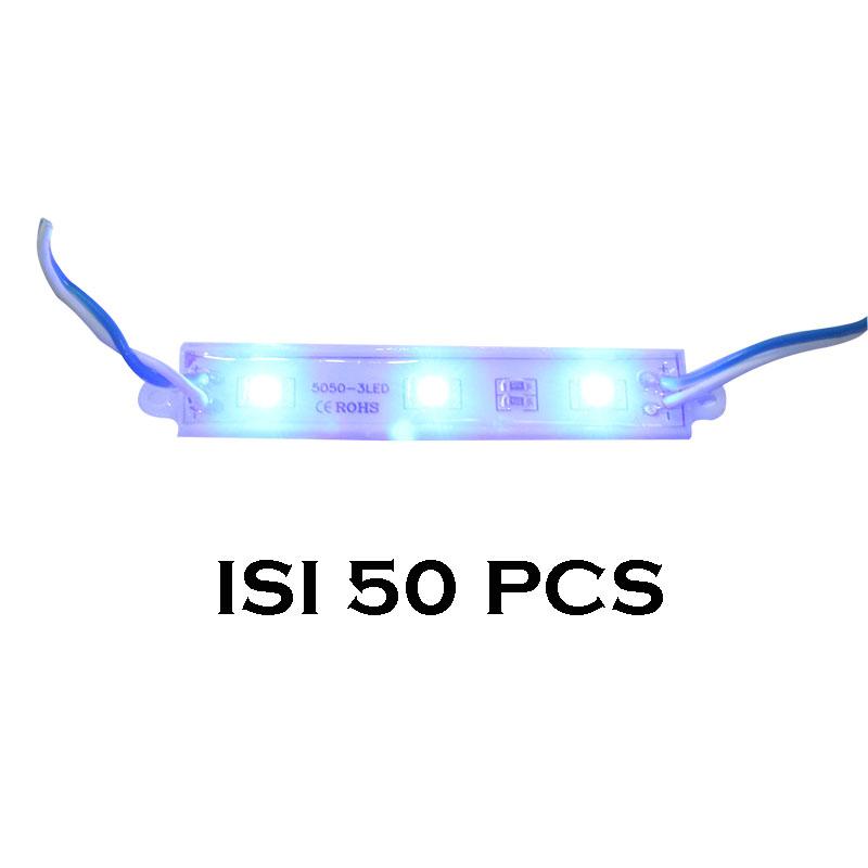 EELIC LAU-5050 -3LED ISI 50 PCS LAMPU LED MODUL 150 MATA STRIP MODULE LED CHIP DC12 VOLT -1.4 WATT PER 1 PCS LAMPU ( 3 MATA STRIP )