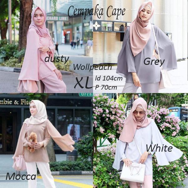 aju Atasan Wanita Cempaka Cape Tunik Blus Muslim