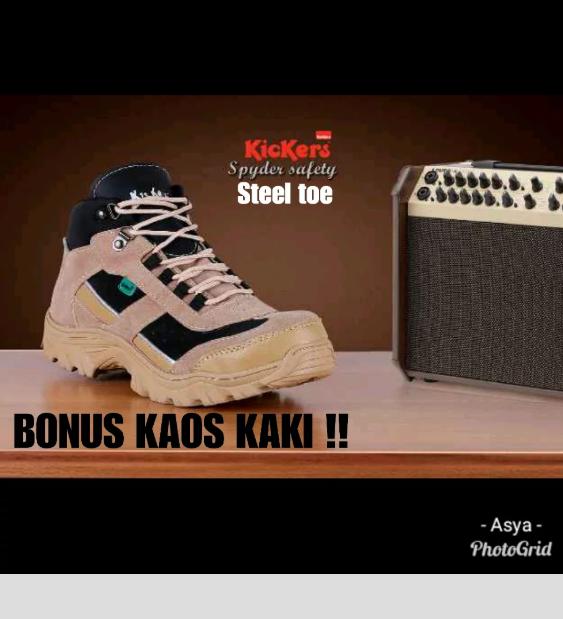 Sepatu Pria Safety Boots Ujung Besi Sepatu Teknisi Bikers Tracking Pdl Pdh Tni Polri
