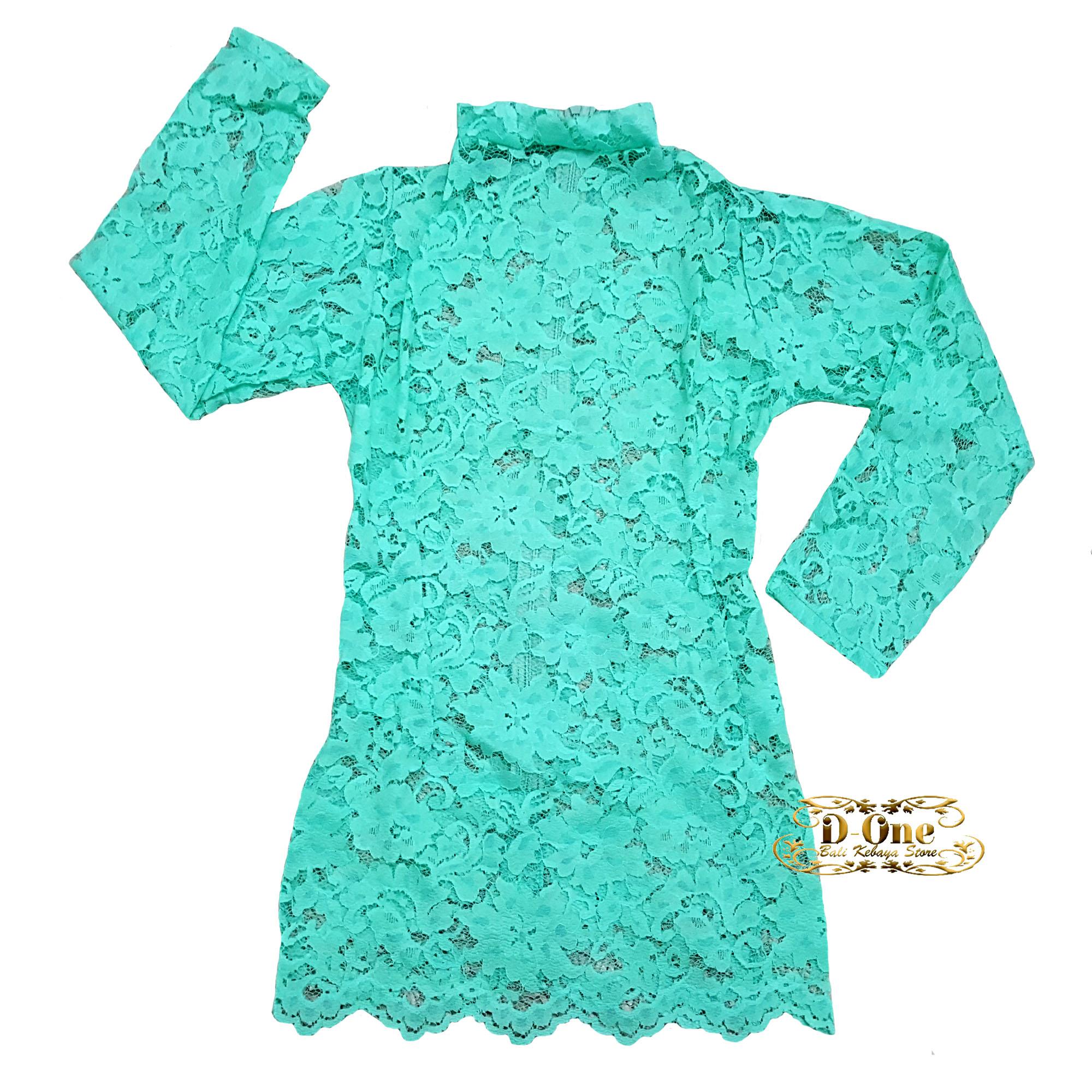 D.ONE.SHOP Kebaya Modern Full Brokat Turtle Neck Semi Prancis Alora / Kebaya Bali Modern Leher Turtle Neck / Kebaya Muslim Modern Full Brokat Turtle Neck