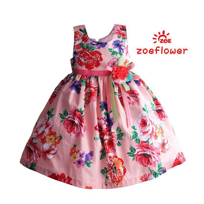 PROMO SALE DRESS ANAK IMPORT - ZOE FLOWER ZF 406 FZ001XO
