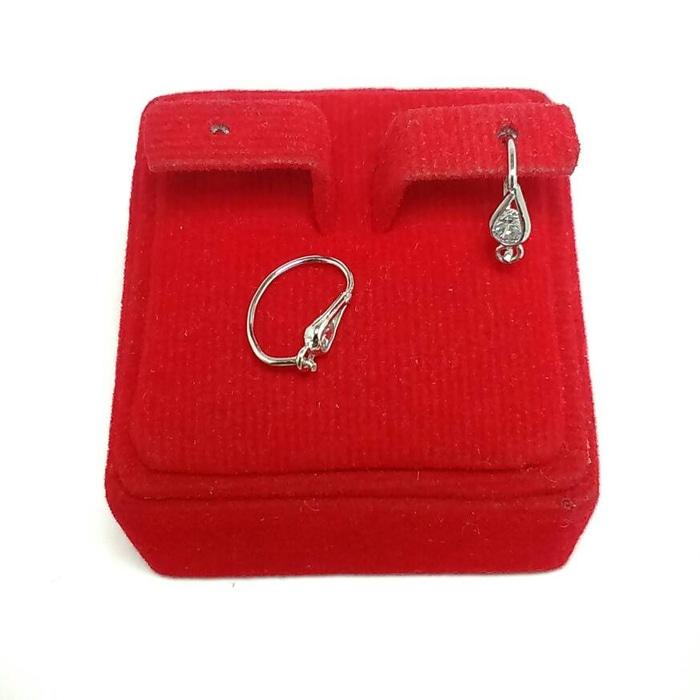 ANTING PERAK SILVER 925 LAPIS EMAS PUTIH/PERHIASAN ANTING KENIP - Termurah - Fasionable - Best Seller