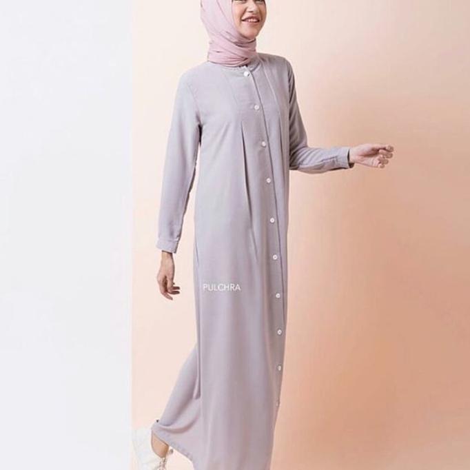 Nafa Maxy Light Grey / Daily Dress Gamis Sehari Hari Simple Busui Ghtsyh