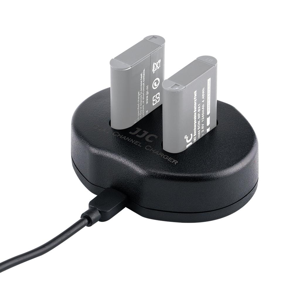 JJC USB Baterai Ganda Pengisi Daya untuk Sony RX1R RX1RII RX100M2 RX100III RX100IV RX100M5 HX50 HX60 HX300 HX400 (Pengisi Daya untuk Sony NP-BX1)