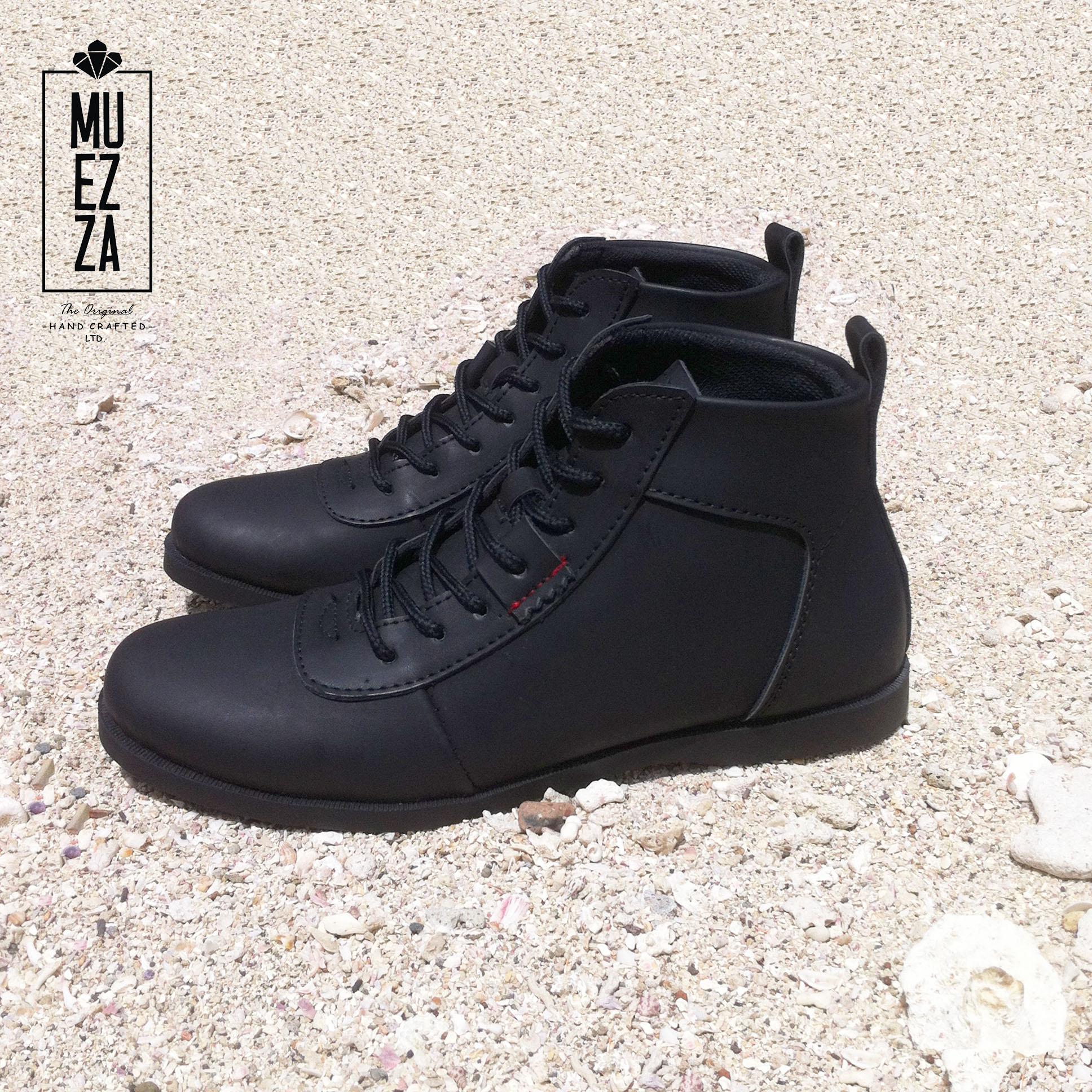 Sepatu Brodo / Sepatu Boot Bikers Muezza Lambador Touring Bandit Black Leather