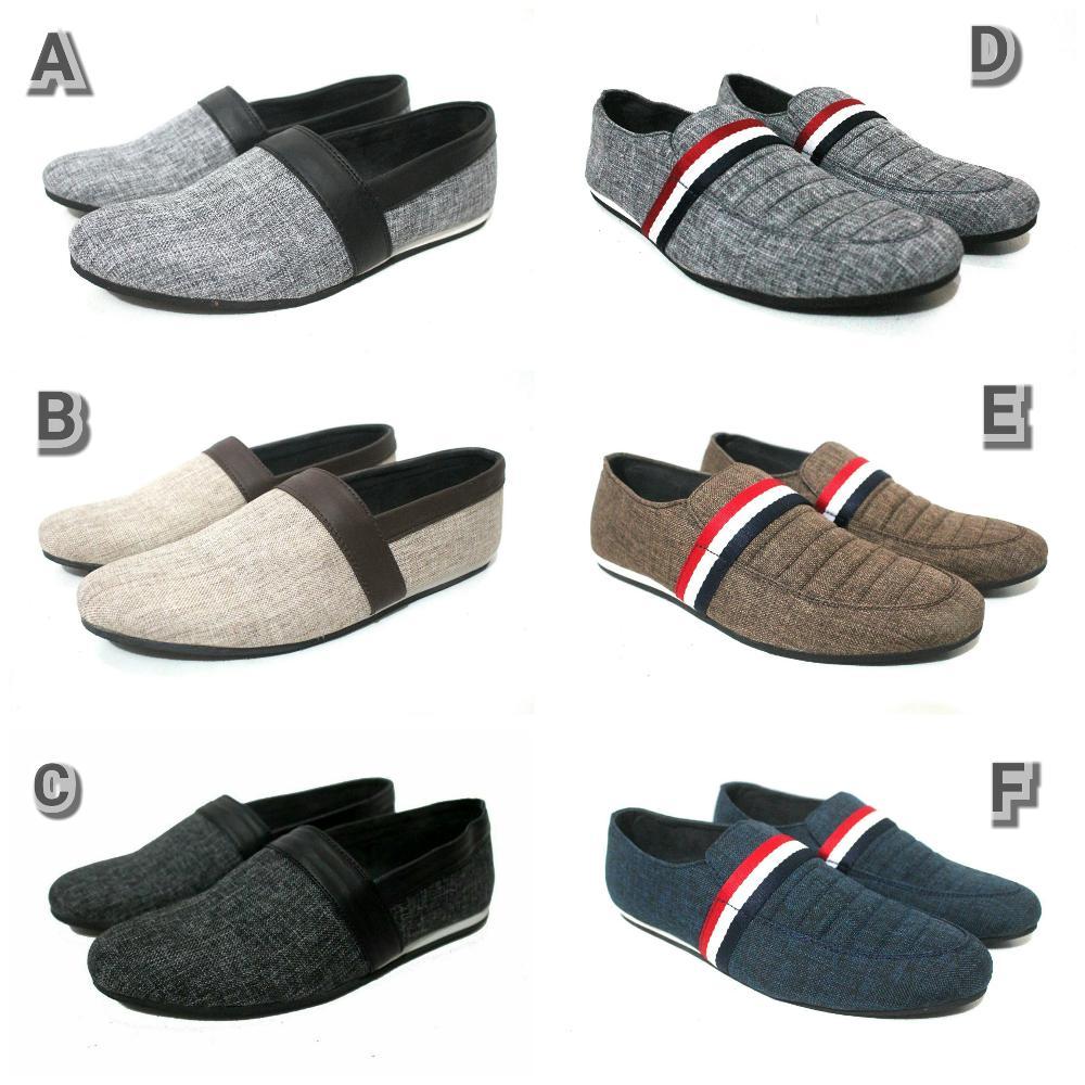 Promo sepatu pria slop slip on santai casual kerja kuliah sandal sendal pantofel pdh vans converse skechers Fashion
